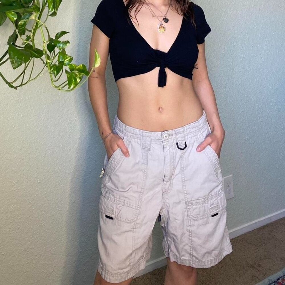 Women's Grey and Cream Shorts